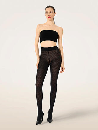 WOLFORD | Collant mode COTTON DIAMOND black