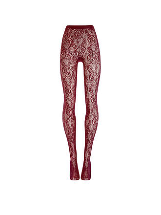 WOLFORD | Collant de mode INFINITE ROSE NET bordeaux