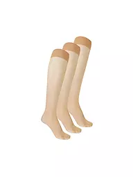 WOLFORD | Socquettes hautes lot de 3 noir | Beige