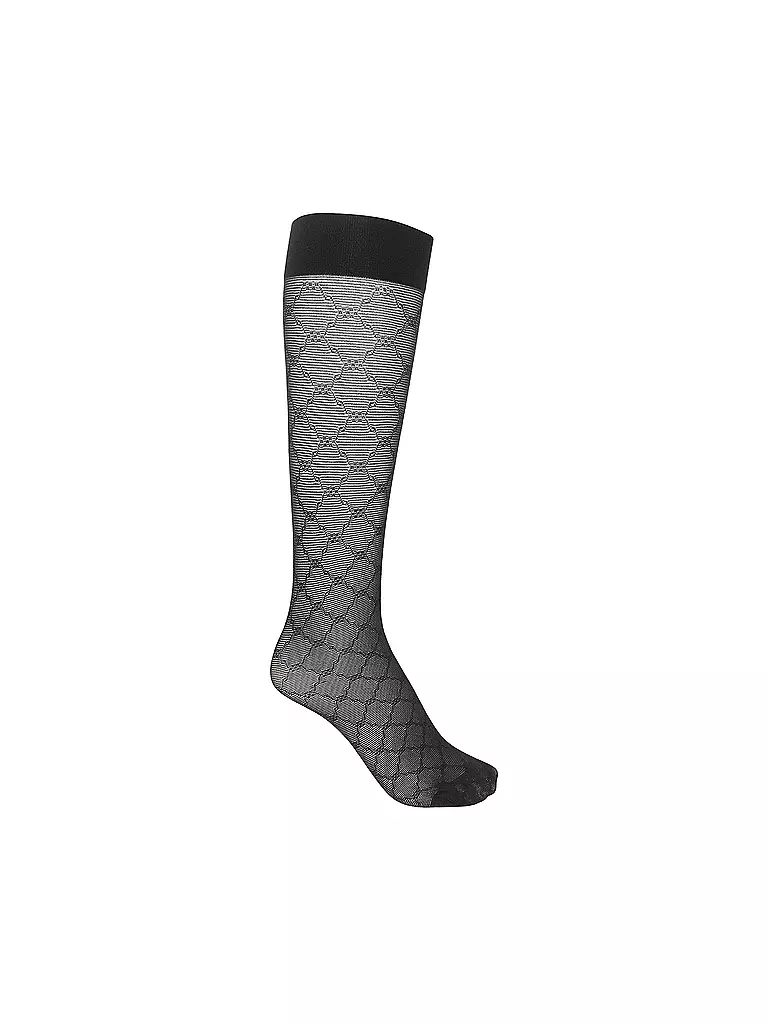 WOLFORD | Kniestrümpfe SHEER PATTERN 30 DEN black | Noir