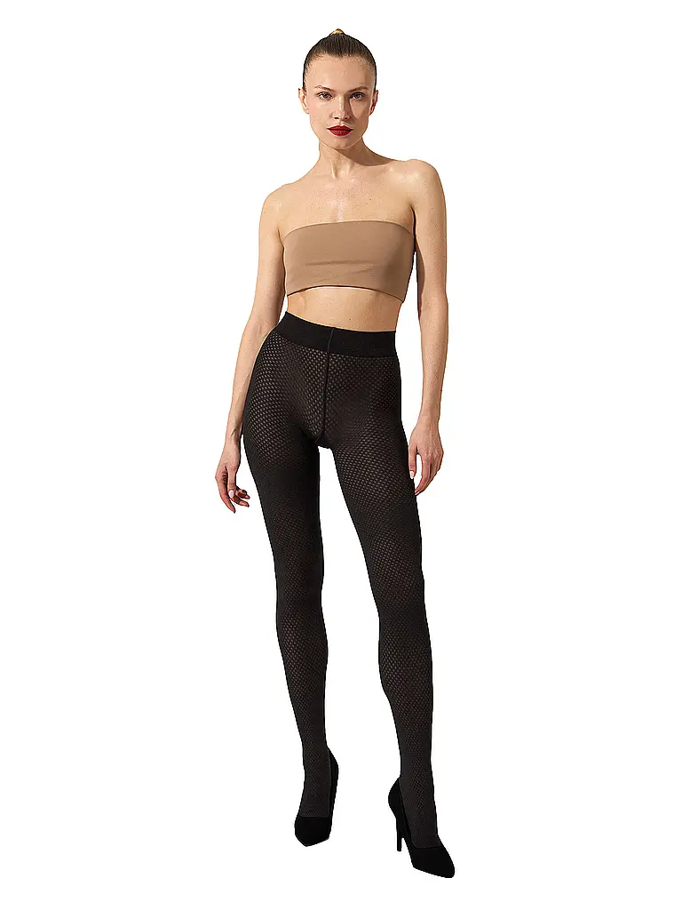 WOLFORD | Modestrumpfhose COTTON DOT Black  | Noir