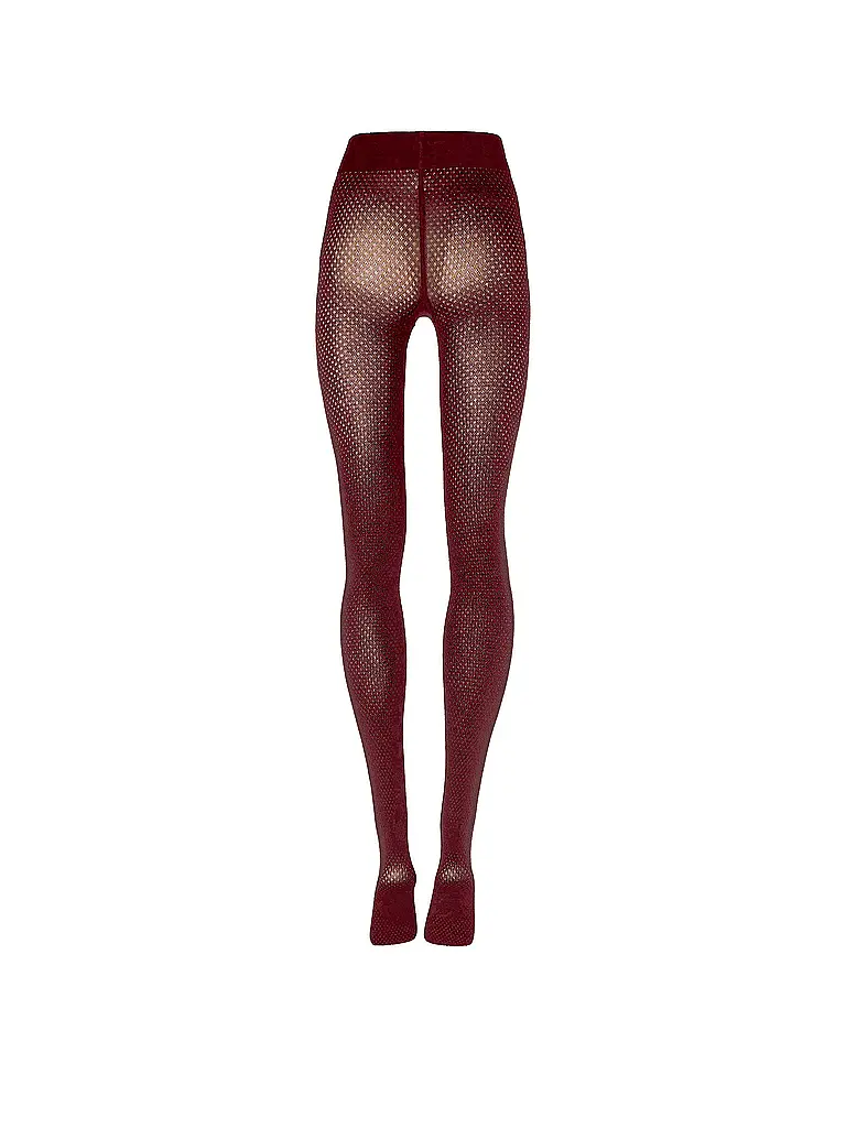 WOLFORD | Modestrumpfhose COTTON DOT midnight | Rouge foncé