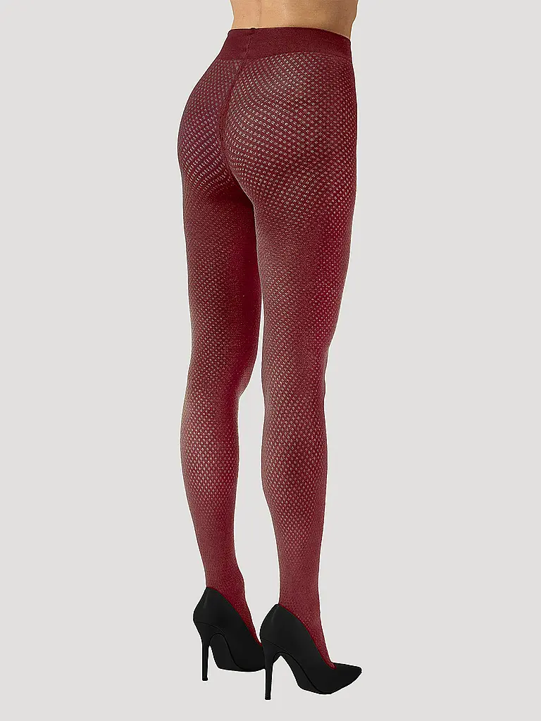 WOLFORD | Modestrumpfhose COTTON DOT midnight | Rouge foncé