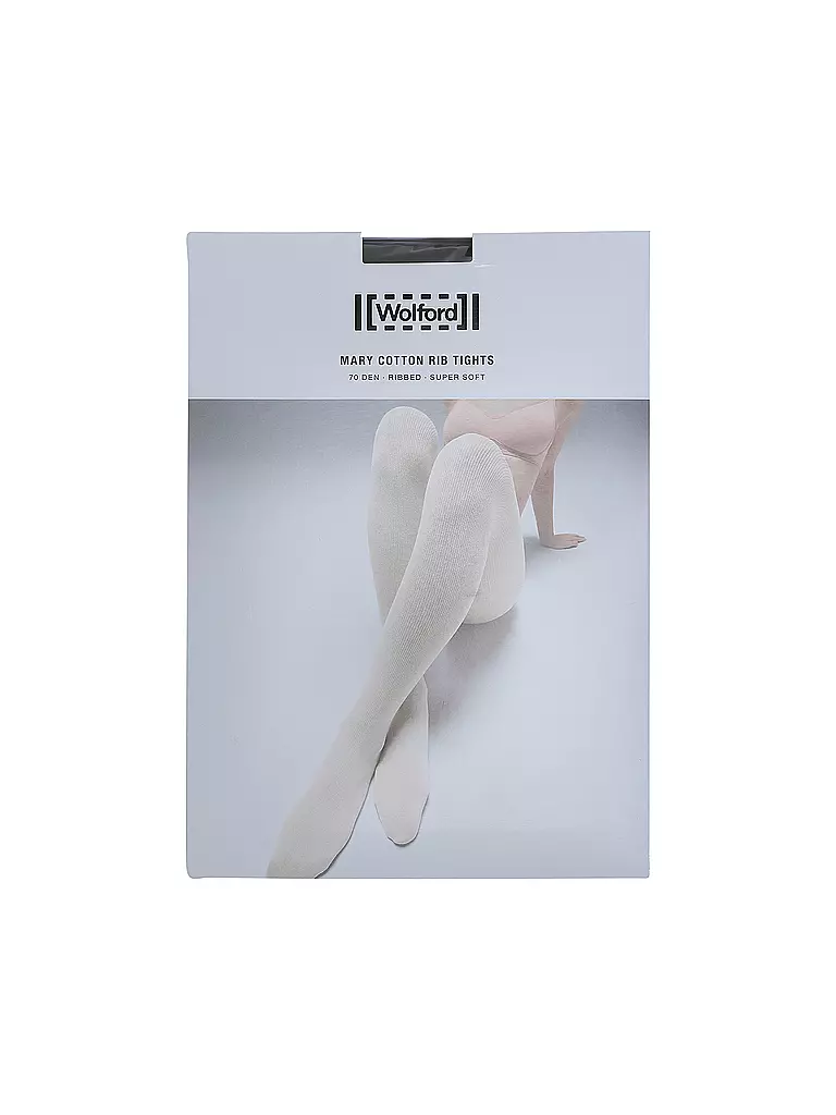 WOLFORD | Modestrumpfhose Mary Cotton Rib Black | Noir