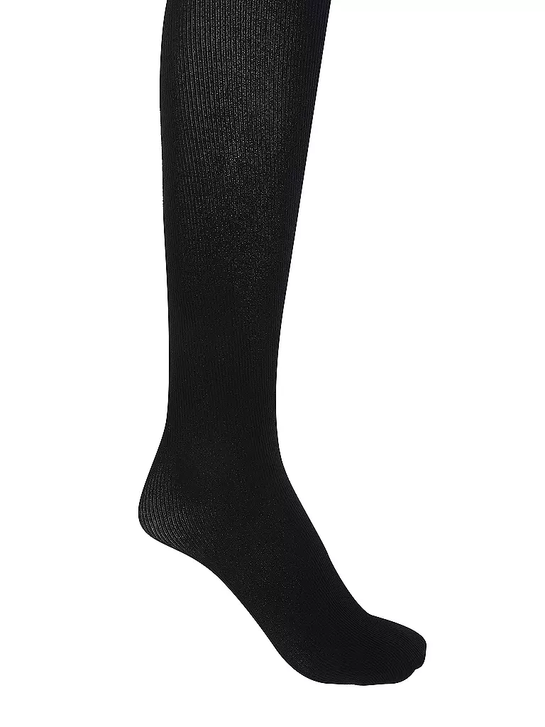 WOLFORD | Modestrumpfhose Mary Cotton Rib Black | Noir