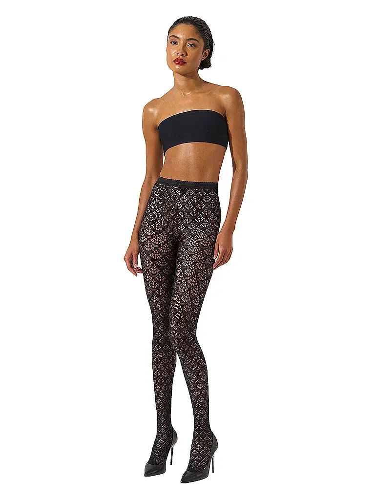 WOLFORD | Modestrumpfhose MERMAID NET Black | Noir