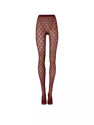 WOLFORD | Modestrumpfhose MERMAID NET Midnight Red  | Rouge foncé