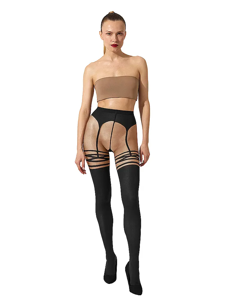 WOLFORD | Modestrumpfhose SUSPENDER Fairly light/black  | Noir