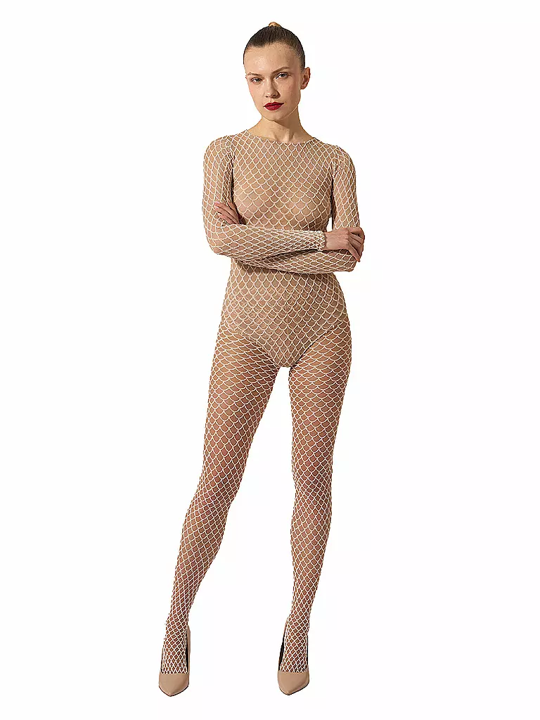 WOLFORD | Modestrumpfhose VELVET NET ILLUSION Fairly Light/White | Beige