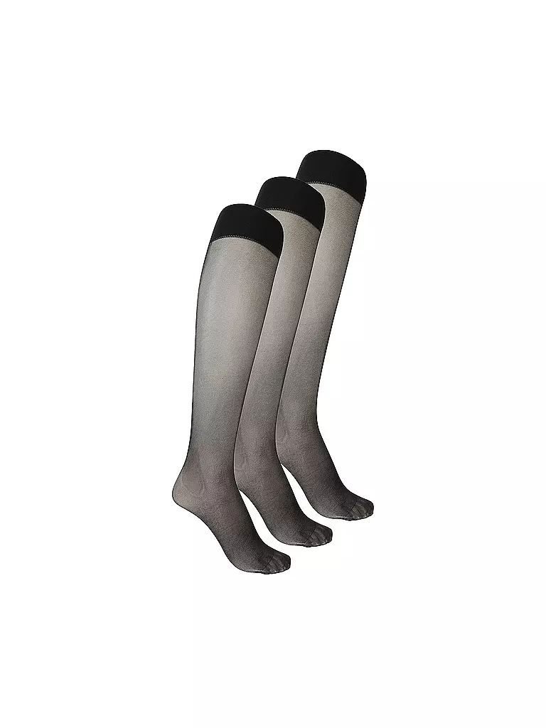 WOLFORD | Socquettes hautes lot de 3 noir | Noir