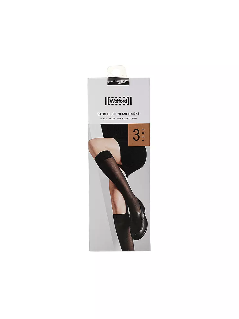 WOLFORD | Socquettes hautes lot de 3 noir | 