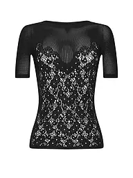 WOLFORD | T-Shirt FLOWER LACE | Noir