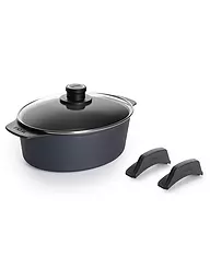 WOLL | Cocotte ovale avec couvercle 27x22cm DIAMOND LITE Antiadhésif | Noir