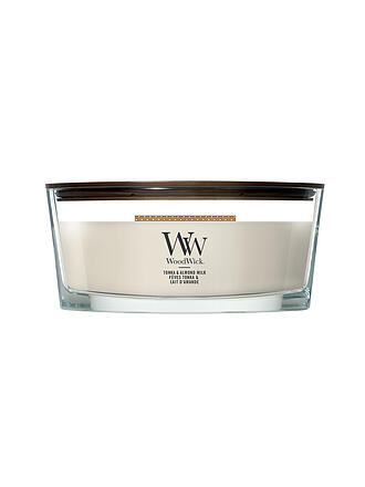 WOODWICK | Bougie Ellipse 454gr Mèche Crépitante Tonka et Lait d'Amande