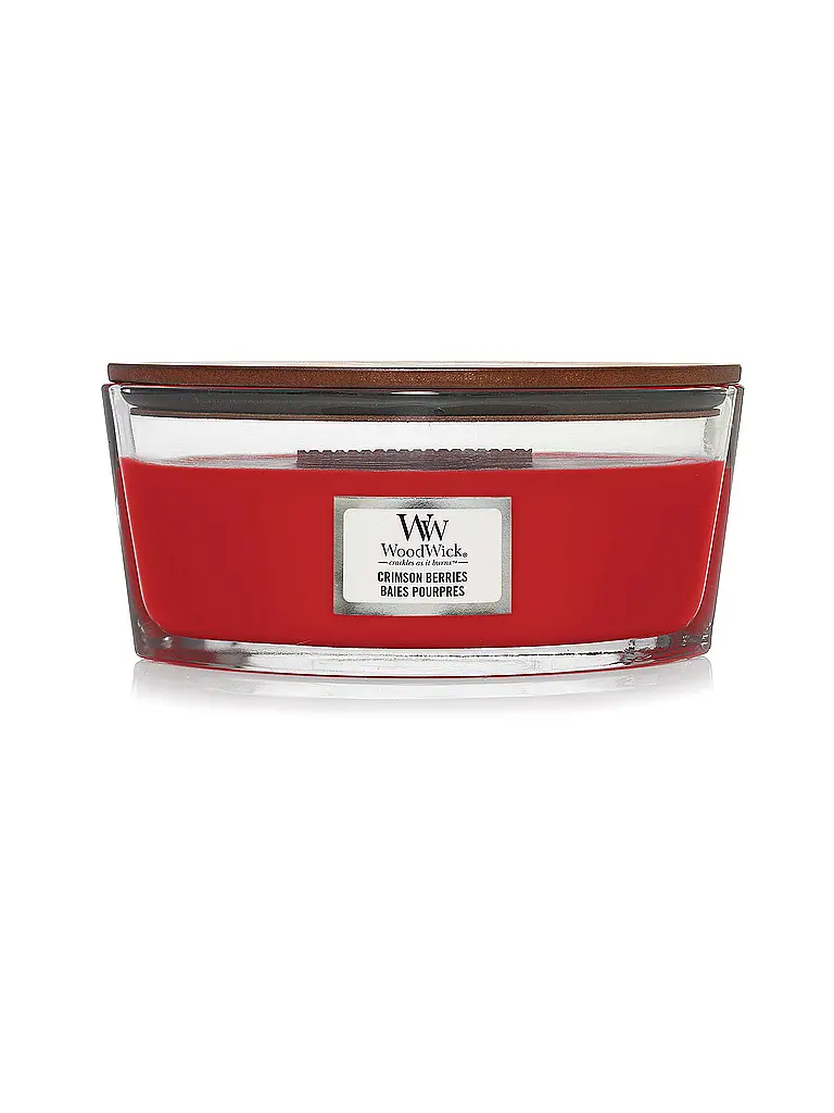 WOODWICK | Bougie Ellipse Mèche Crépitante 454g Crisom Berries | Rouge