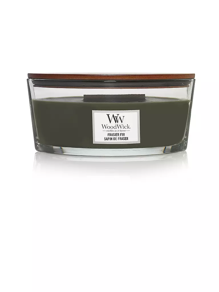 WOODWICK | Bougie parfumée avec mèche crépitante ELLIPSE 454g Frasier Fir | Vert foncé