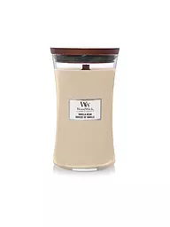 WOODWICK | Bougie parfumée avec mèche crépitante SANDUHR Large 610g Vanilla Bean | Crème