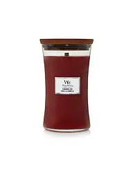 WOODWICK | Bougie parfumée avec mèche crépitante SANDUHR Large 610g Vanilla Bean | Rouge foncé