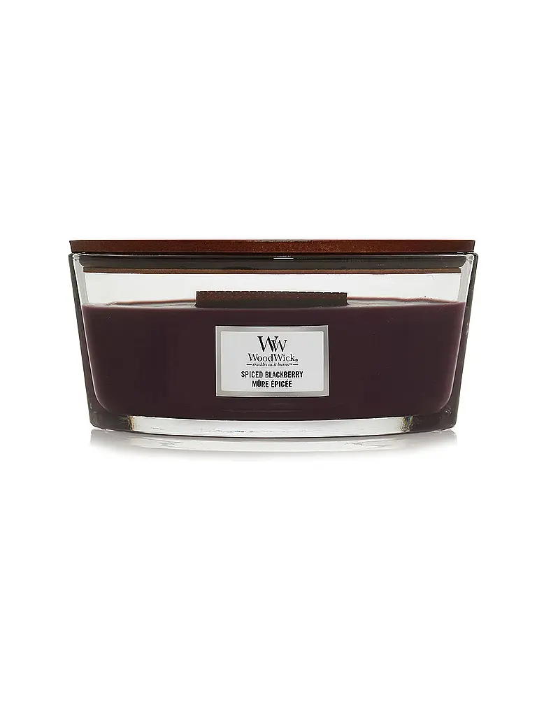 WOODWICK | Ellipsenkerze Knisterdocht 454g Spiced Blackberry | Lilas