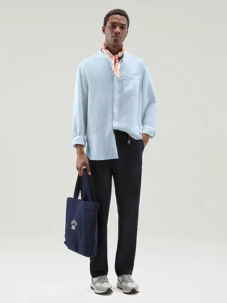WOOLRICH | Chemise en lin coupe classique | hellblau