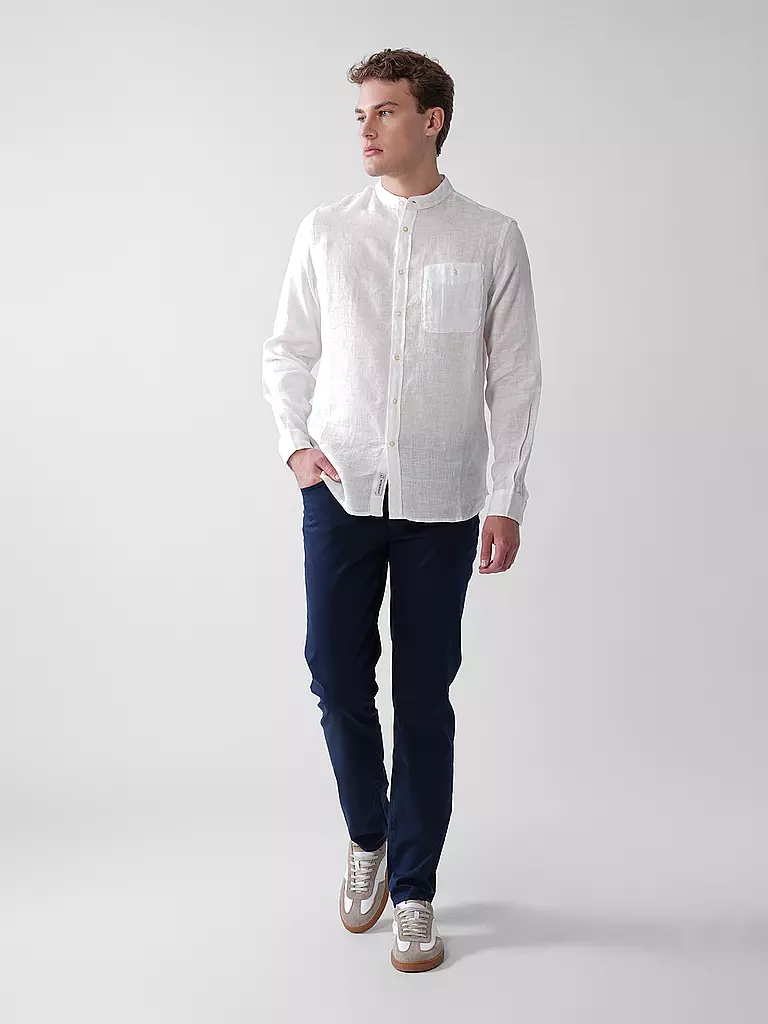 WOOLRICH | Chemise en lin coupe classique | weiss