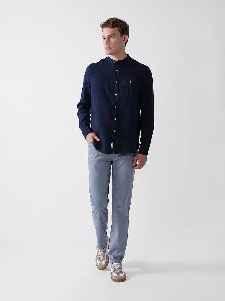 WOOLRICH | Chemise en lin coupe regular | dunkelblau