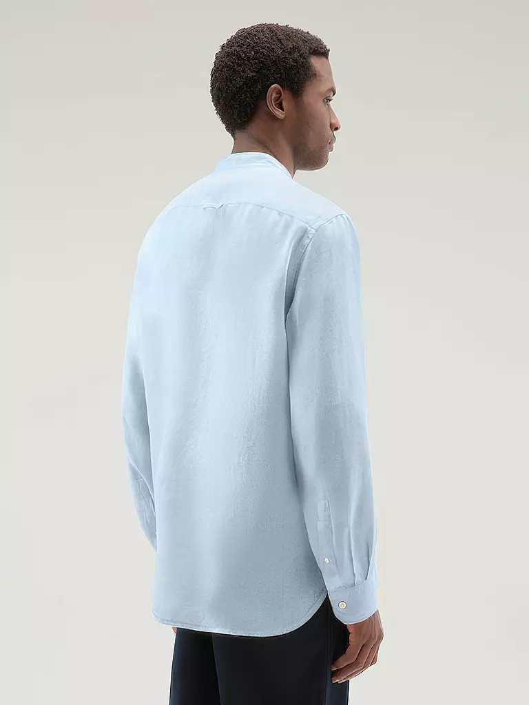 WOOLRICH | Chemise en lin coupe regular | Bleu clair