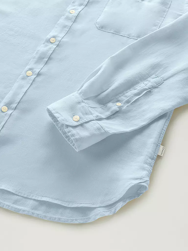 WOOLRICH | Chemise en lin coupe regular | Bleu clair