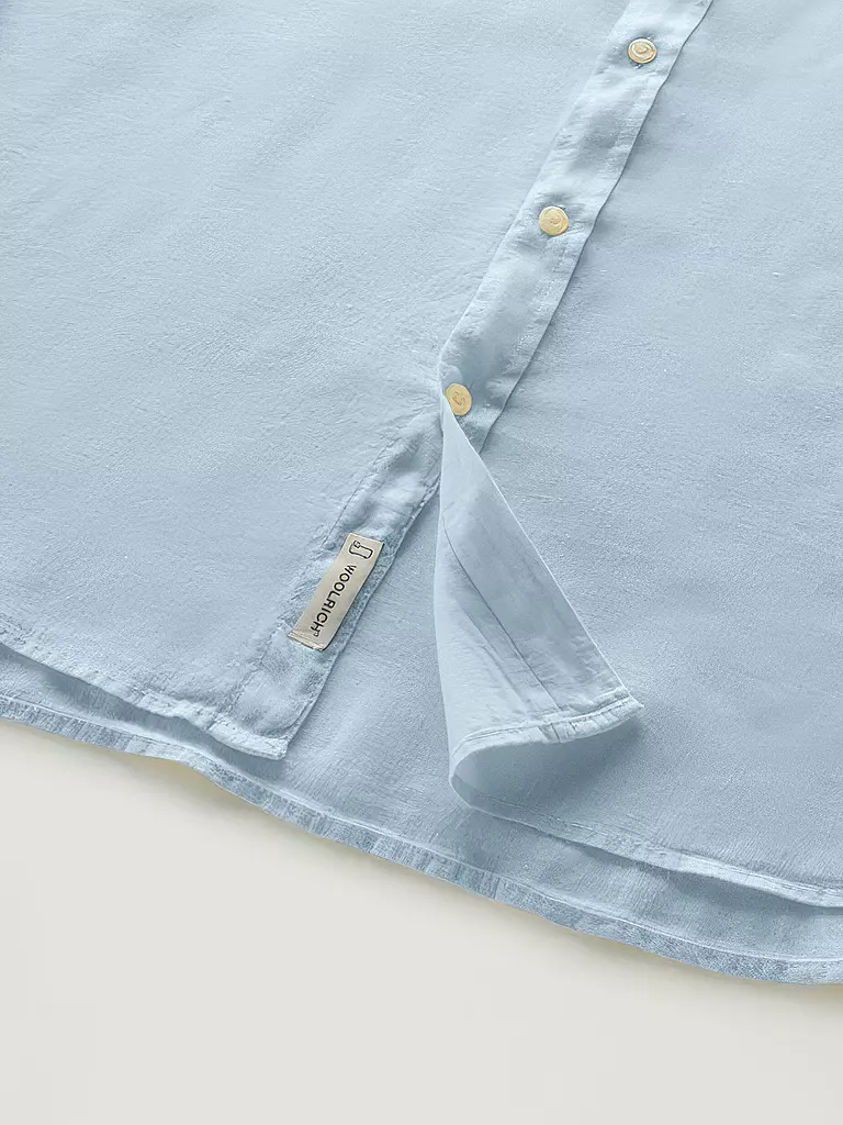 WOOLRICH | Chemise en lin coupe regular | Bleu clair