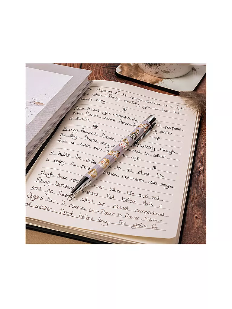 WRENDALE | Stylo à bille Whiskers and Paws | Gris clair