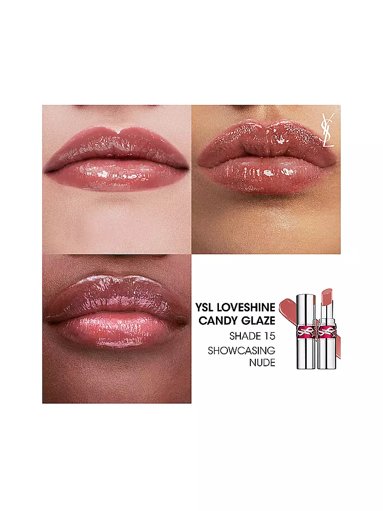 YVES SAINT LAURENT | Loveshine Candy Glaze Lipgloss-Stick (15 Showcasing Nude) | 