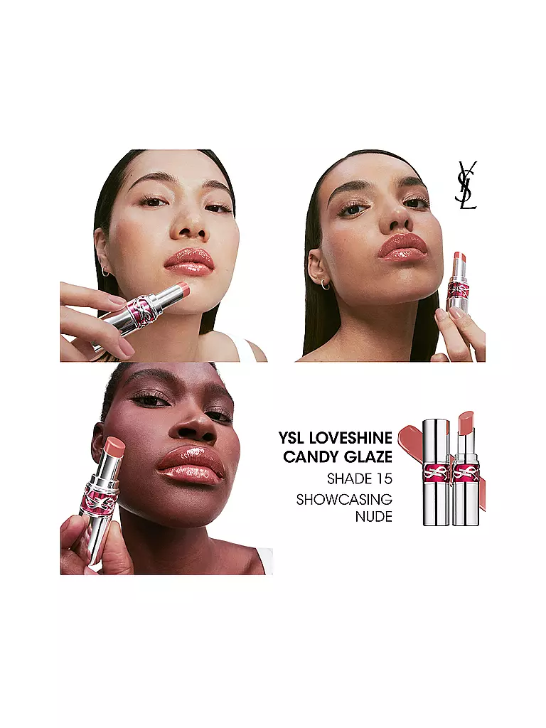YVES SAINT LAURENT | Loveshine Candy Glaze Lipgloss-Stick (15 Showcasing Nude) | 