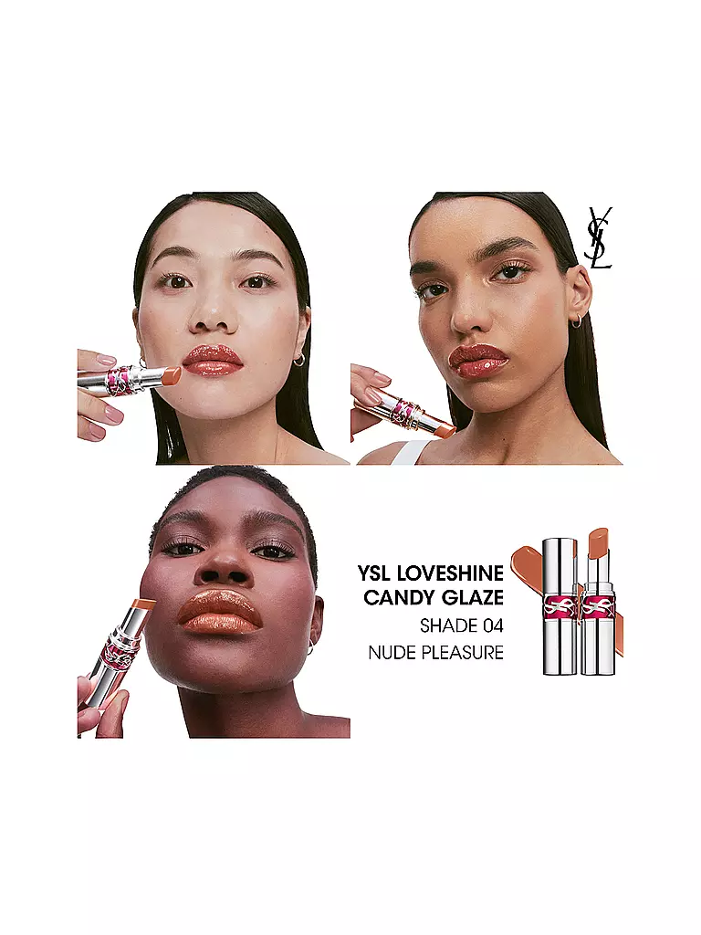 YVES SAINT LAURENT | Loveshine Candy Glaze Lipgloss-Stick (4 Nude Pleasure) | 