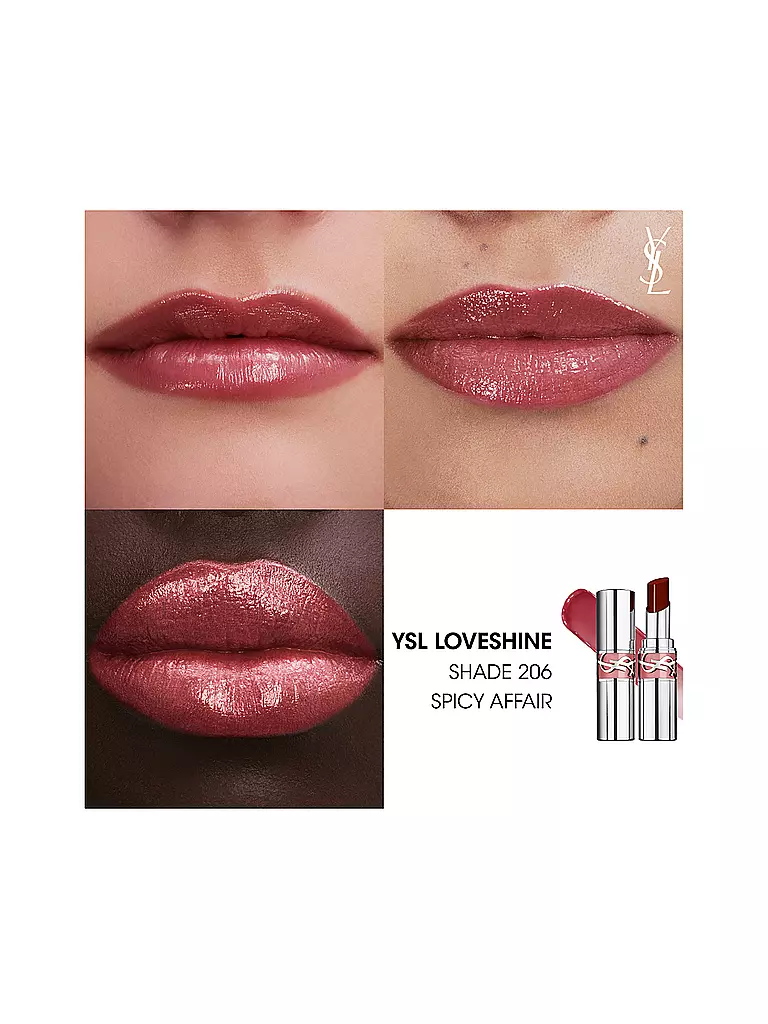 YVES SAINT LAURENT | Rouge à lèvres Loveshine (206 Shin Affair) | dunkelrot