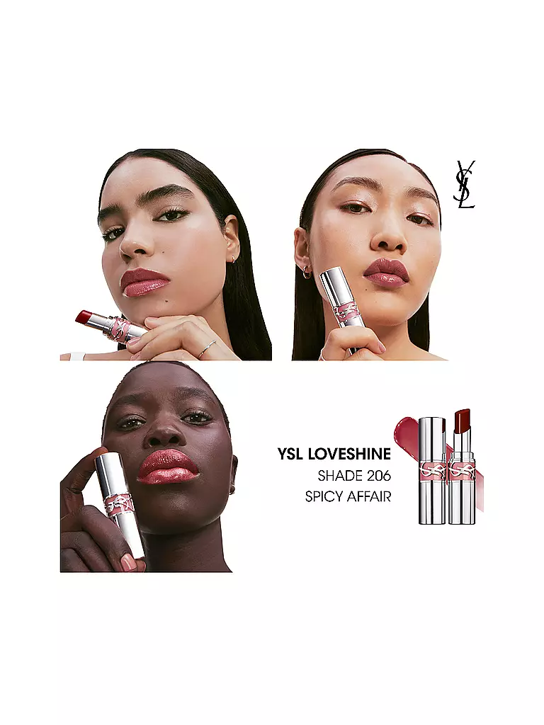 YVES SAINT LAURENT | Rouge à lèvres Loveshine (206 Shin Affair) | dunkelrot