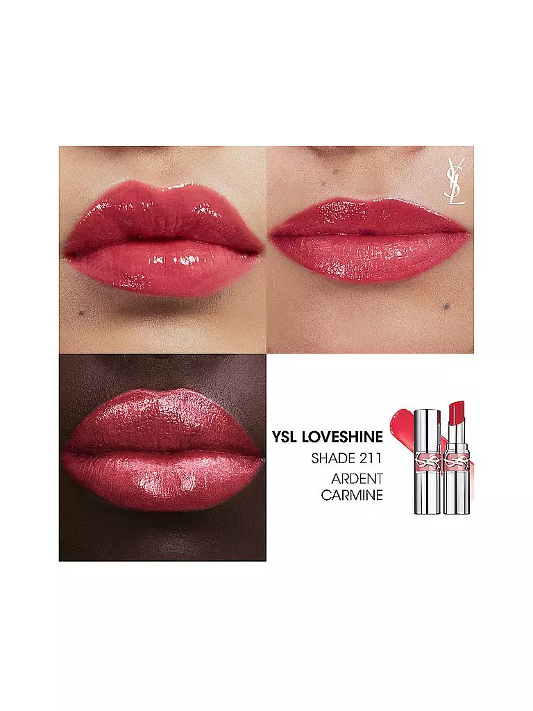 YVES SAINT LAURENT | Rouge à lèvres Loveshine (211 Ardent Carmine) | rot