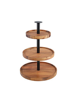 ZASSENHAUS | Étagère 2 niveaux 35cm Acacia Marron foncé
