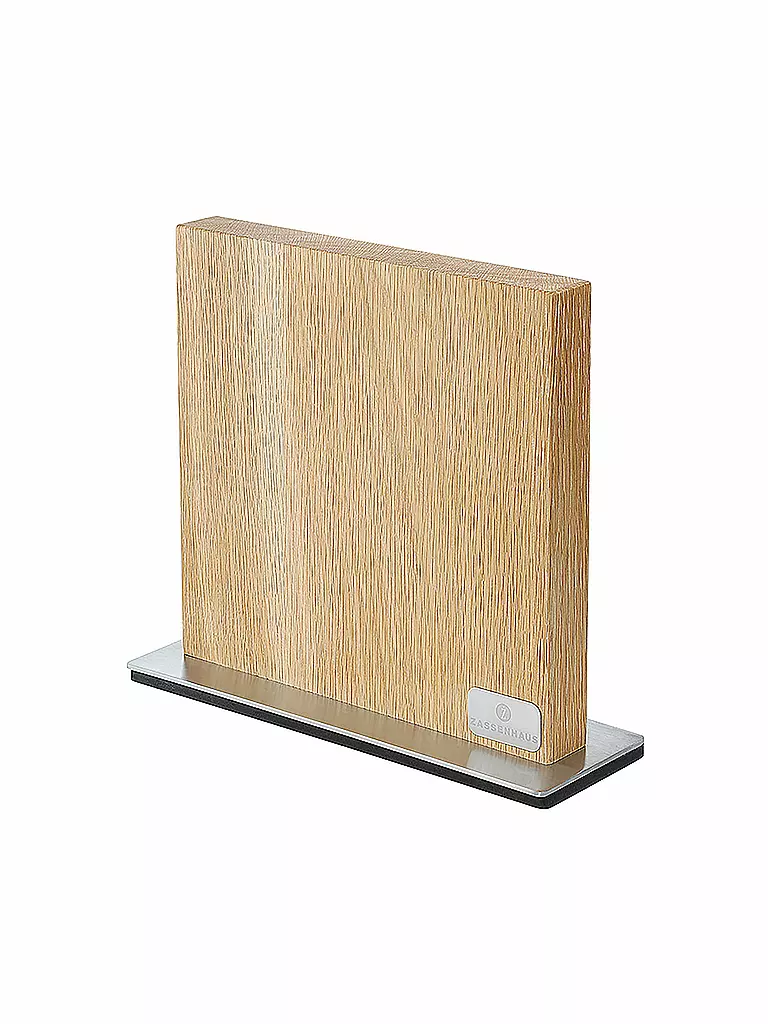 ZASSENHAUS | Bloc à couteaux magnétique (chêne/acier inoxydable) | braun