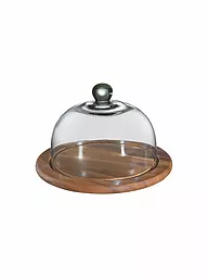 ZASSENHAUS | Cloche à fromage avec couvercle en verre Acacia 25cm | Marron