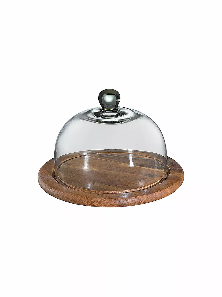 ZASSENHAUS | Cloche à fromage avec couvercle en verre Acacia 25cm | braun