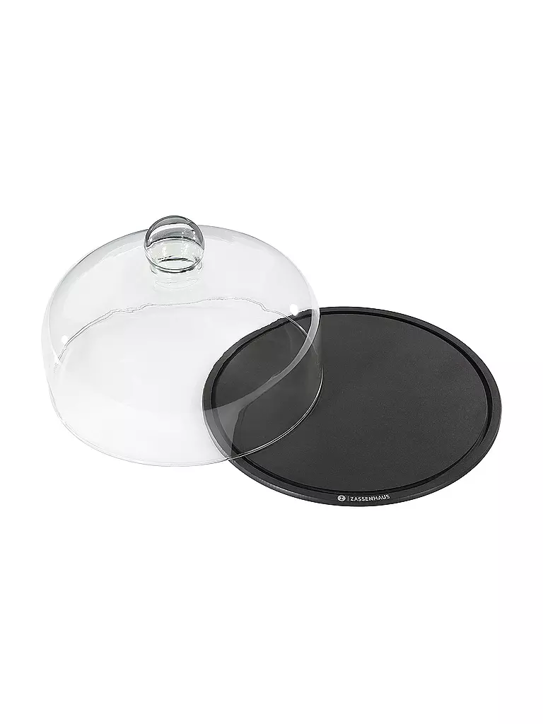 ZASSENHAUS | COMFORT PLUS - Cloche à fromage avec couvercle en verre 28 cm | schwarz