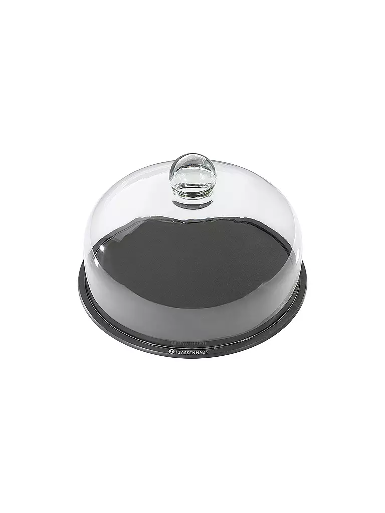 ZASSENHAUS | COMFORT PLUS - Cloche à fromage avec couvercle en verre 28 cm | schwarz