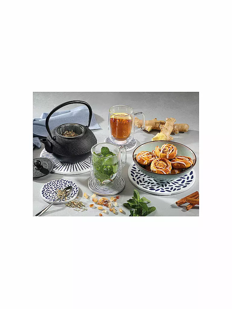 ZASSENHAUS | Dessous de verre NORDIC 20cm Drops / Bleu-Blanc | Bleu