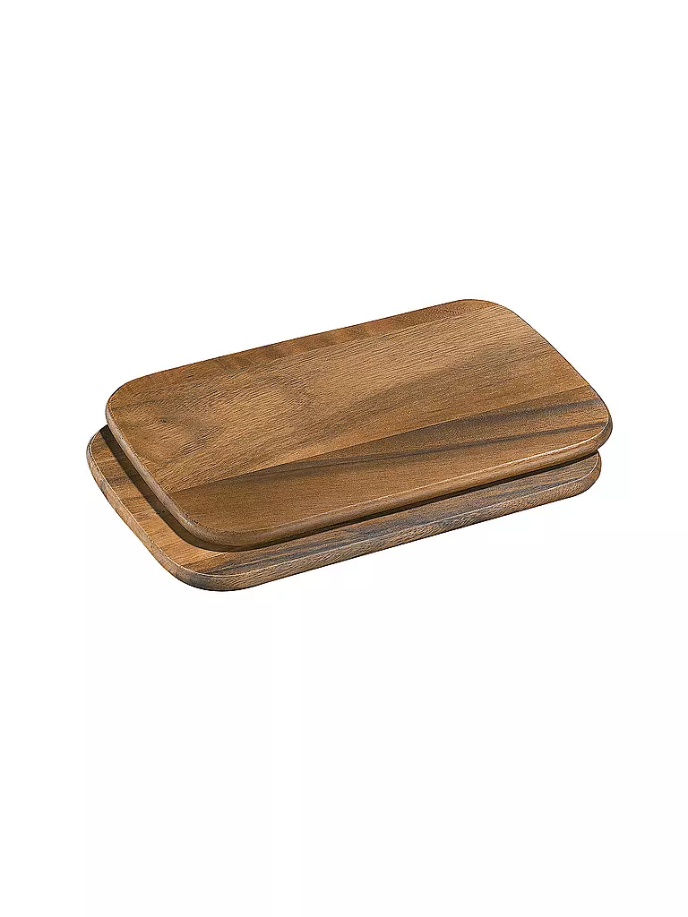 ZASSENHAUS | Planche à petit-déjeuner en acacia 26x17cm 2 pièces Brun foncé | braun