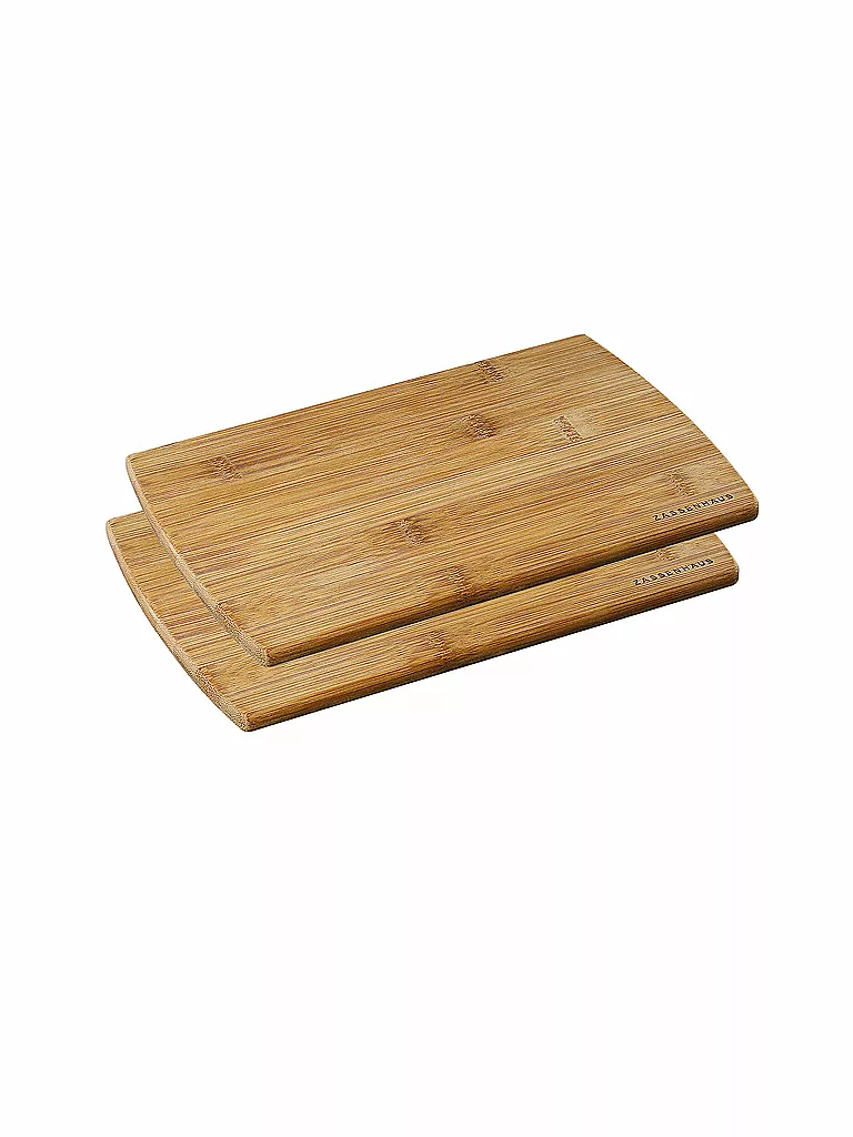 ZASSENHAUS | Planche à petit-déjeuner en bambou, lot de 2 "Ecoline" 26x17 cm | Marron
