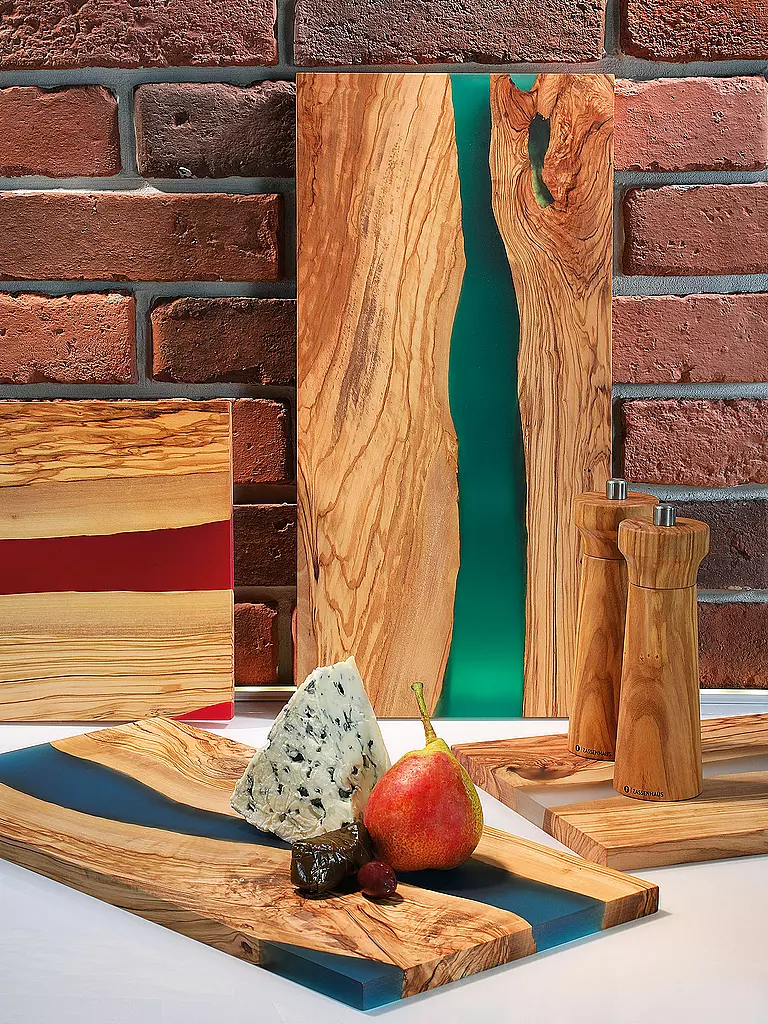 ZASSENHAUS | Planche de service Olive 45x22cm Marron/Rouge | braun