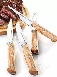 ZASSENHAUS | Set de 4 couteaux à steak en bois de Pakka | Marron