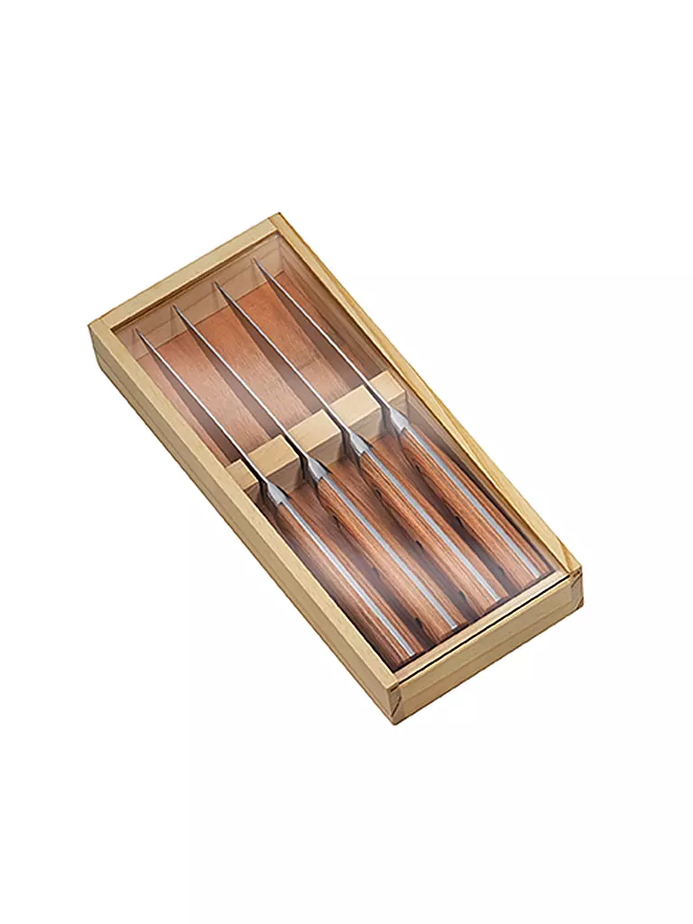 ZASSENHAUS | Set de 4 couteaux à steak en bois de Pakka | Marron