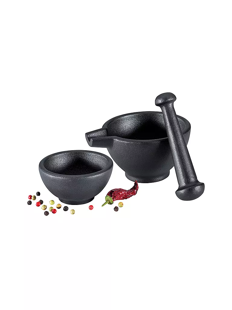 ZASSENHAUS | Set de mortier 3 pièces en fonte | schwarz