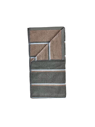 ZONE DENMARK | Serviette SAUNA 50x100cm Vert Olive/Bleu Taupe Flog